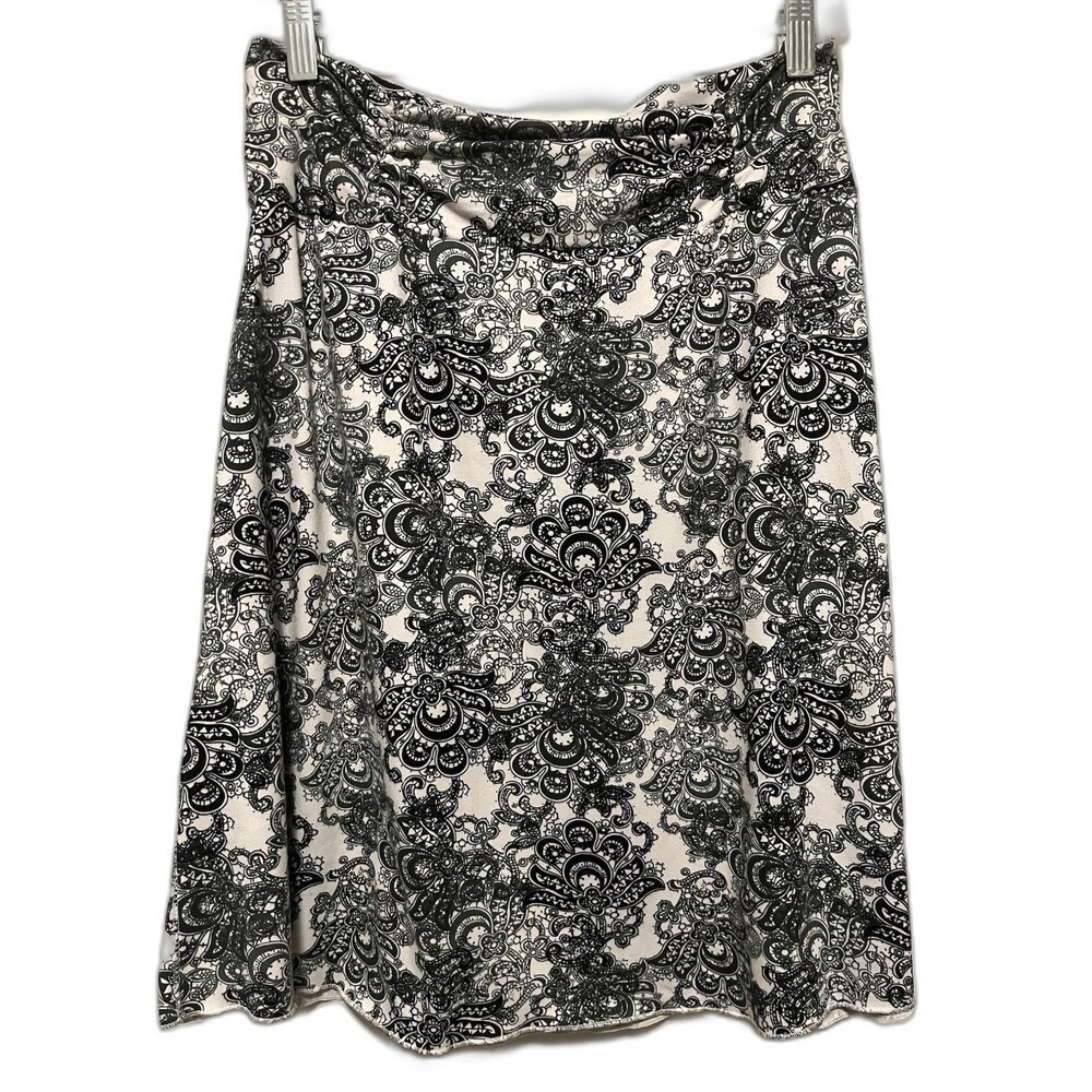 Tranquility By Colorado Skirt 22” Activewear Stretch Paisley Black Gray White S